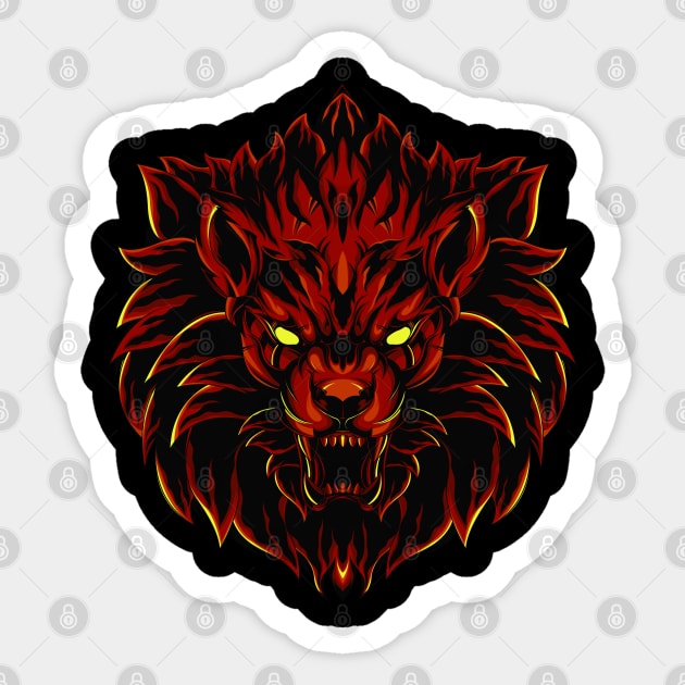 Demonic Lion Sticker by Hmus